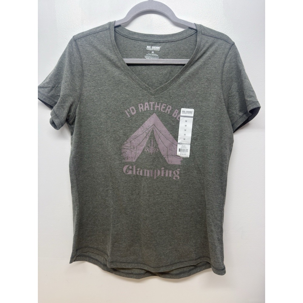 New Reel‎ Legends Graphic/Wording Medium T-Shirt I'd Rather Be Glamping #59